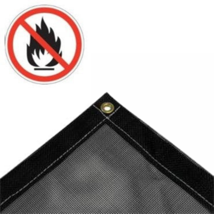 Black Flame Retardant 50% Mesh Tarp