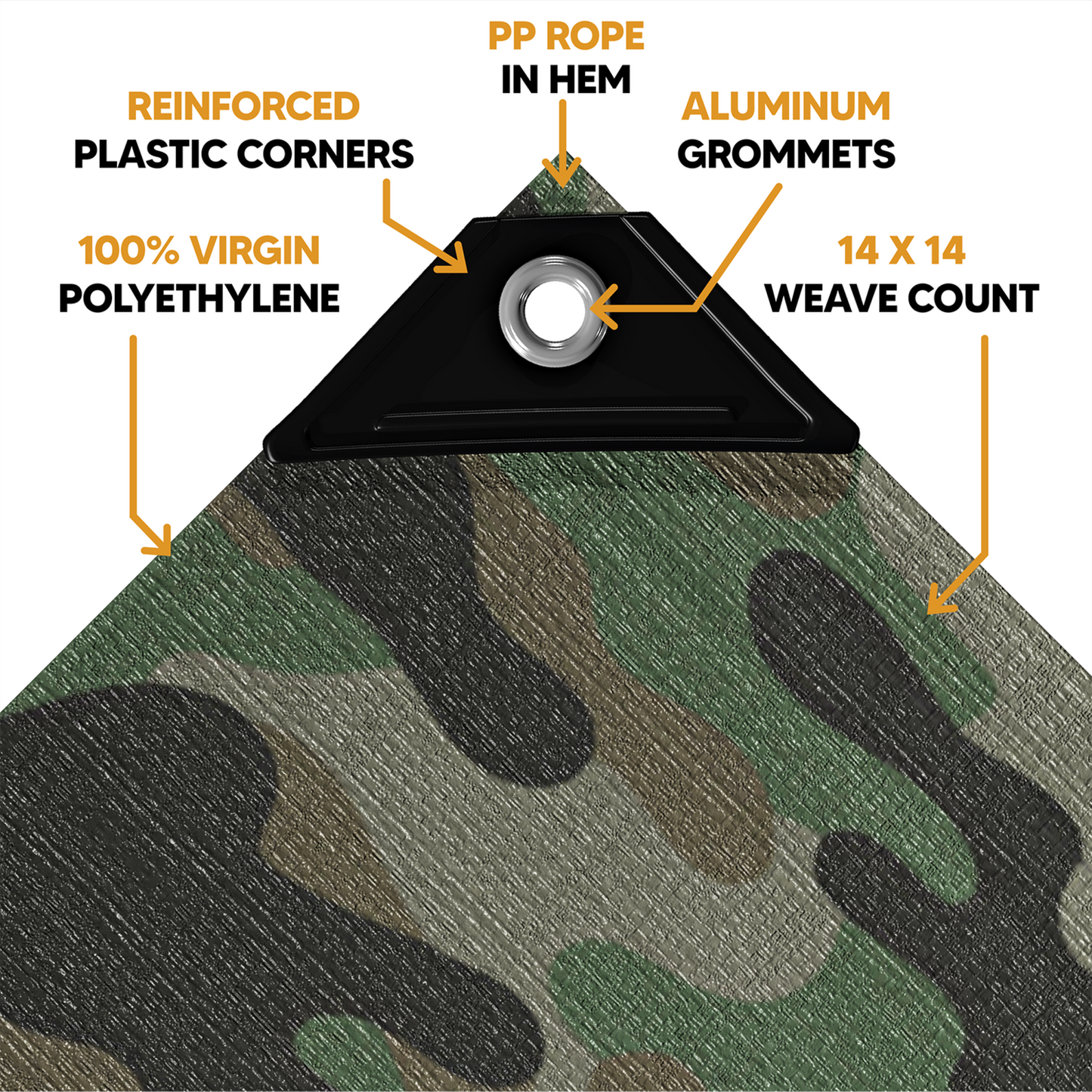 Camouflage Poly Tarp 16' x 20'