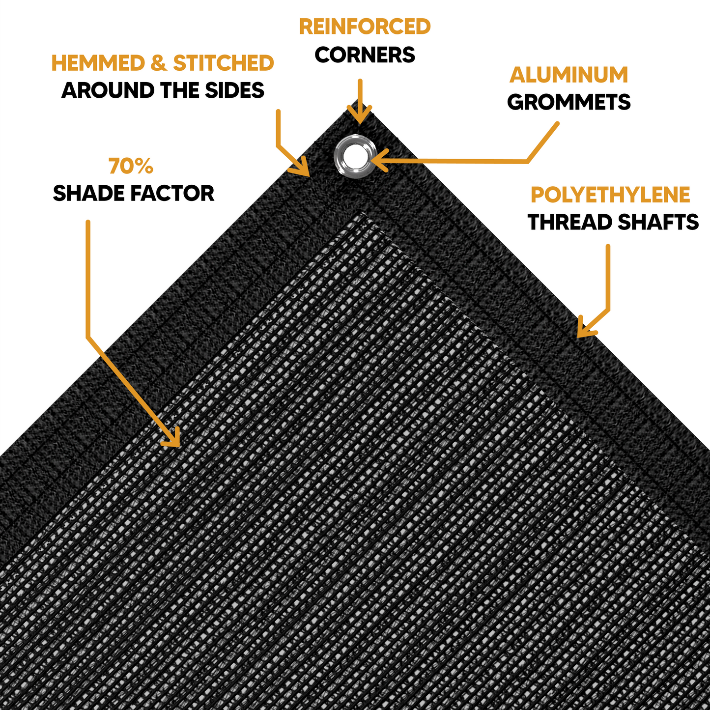 Black Mesh Tarp 8' x 20'