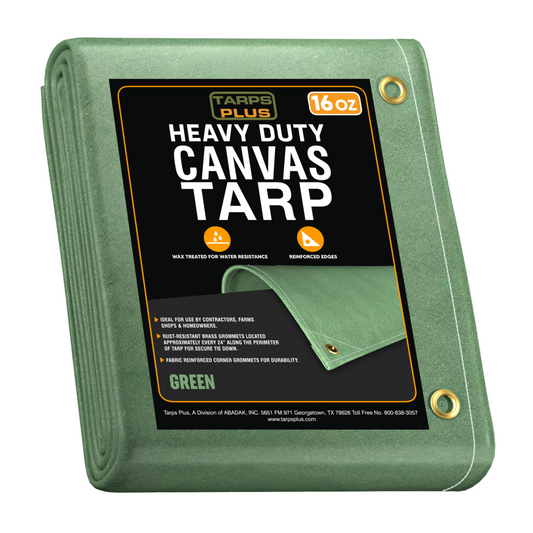 Green Canvas Tarp 10' x 12' (Blowout Sale)