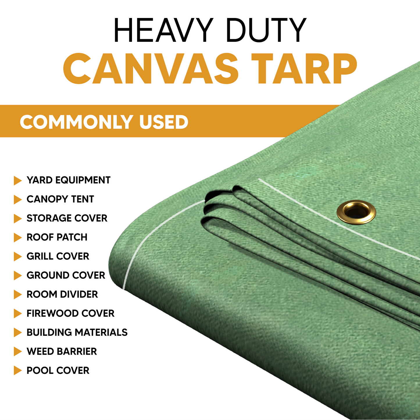 Green Canvas Tarp 10' x 12' (Blowout Sale)