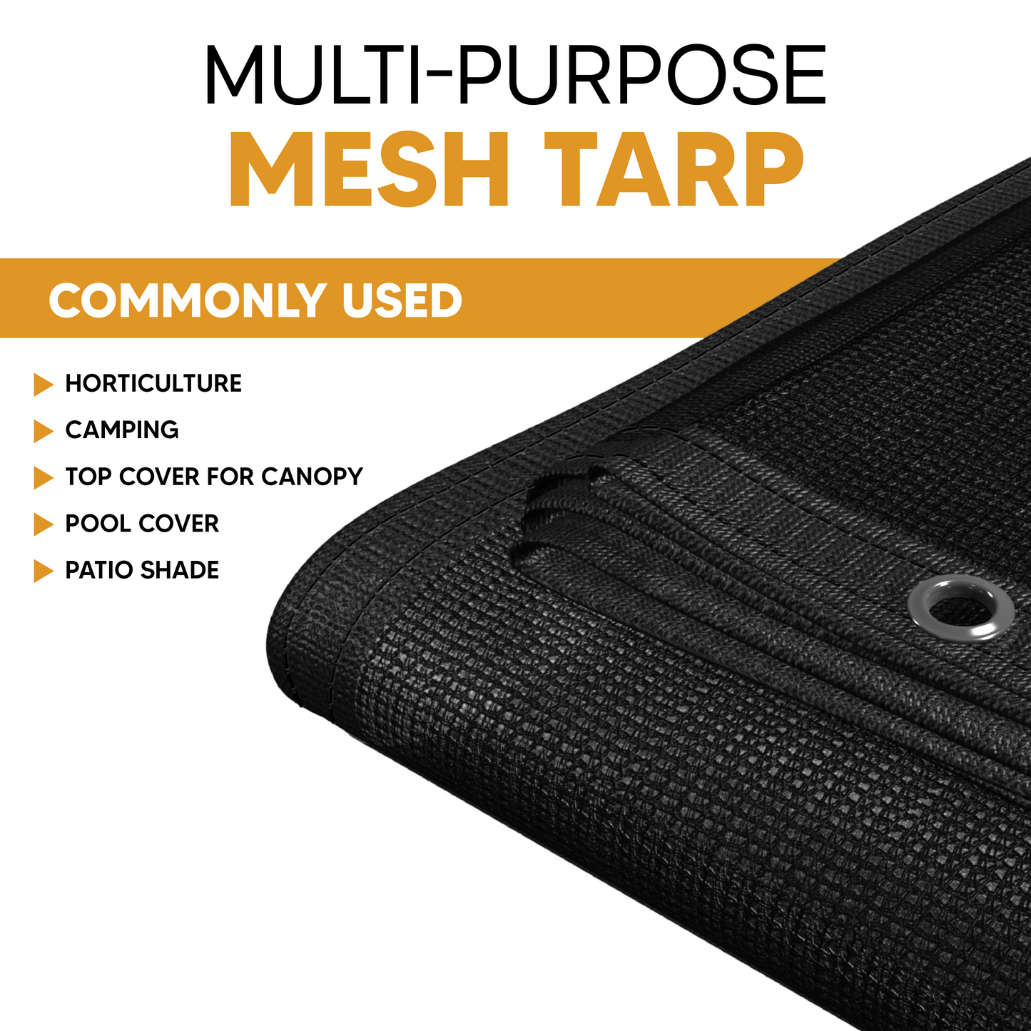 Black Mesh Tarp 8' x 20'