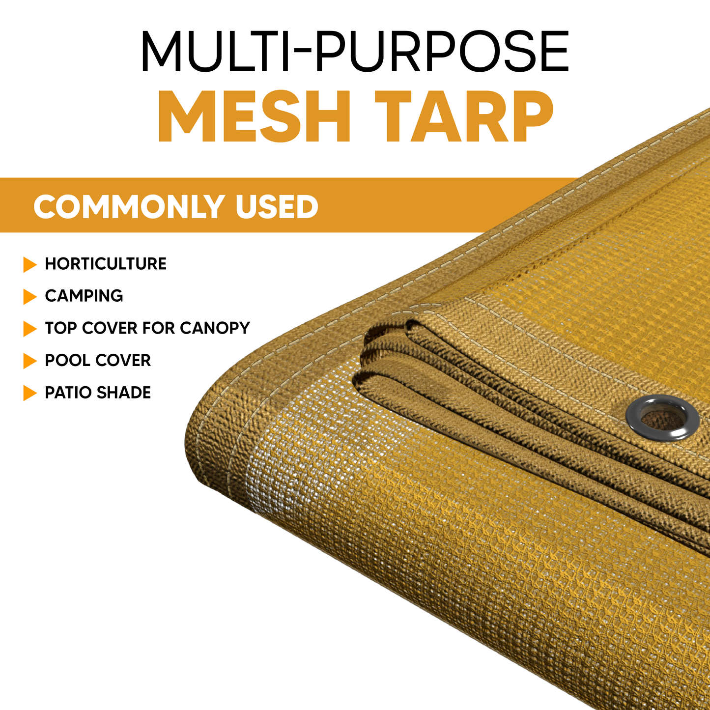 Tan Mesh Tarp 6' x 20'