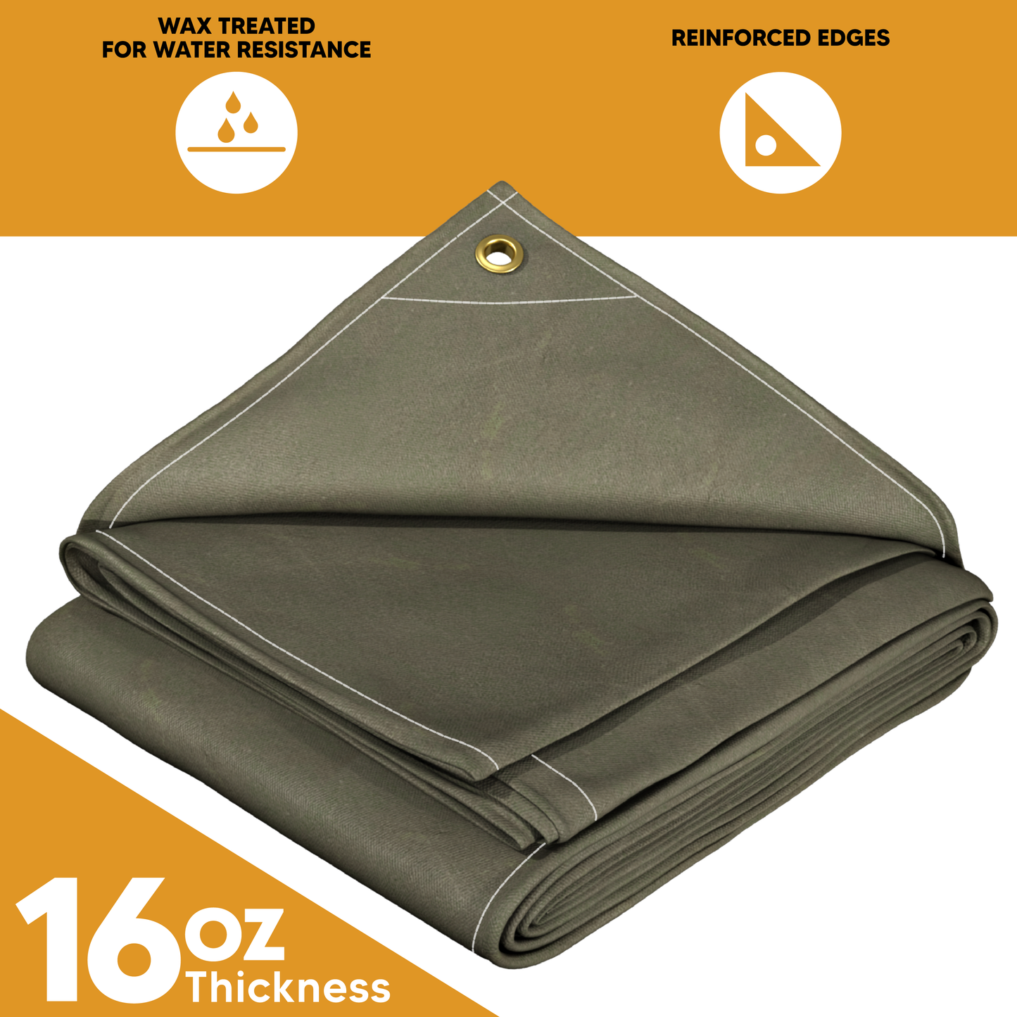 Olive Drab Canvas Tarp 12' x 20'