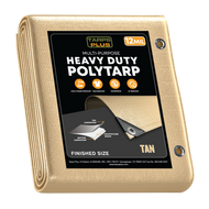 Tan Heavy-Duty Poly Tarp, 12 Mil, Waterproof, UV & Tear Resistant, Multi-Purpose with Reinforced Grommets – Tarps Plus.


