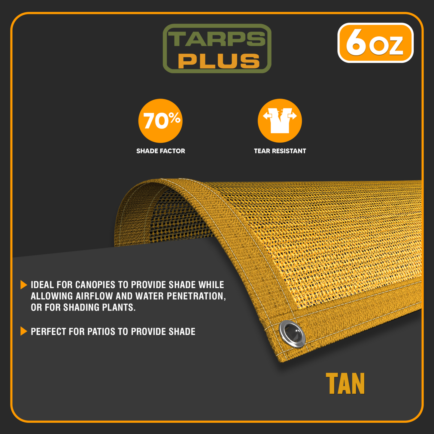 Tan Mesh Tarps