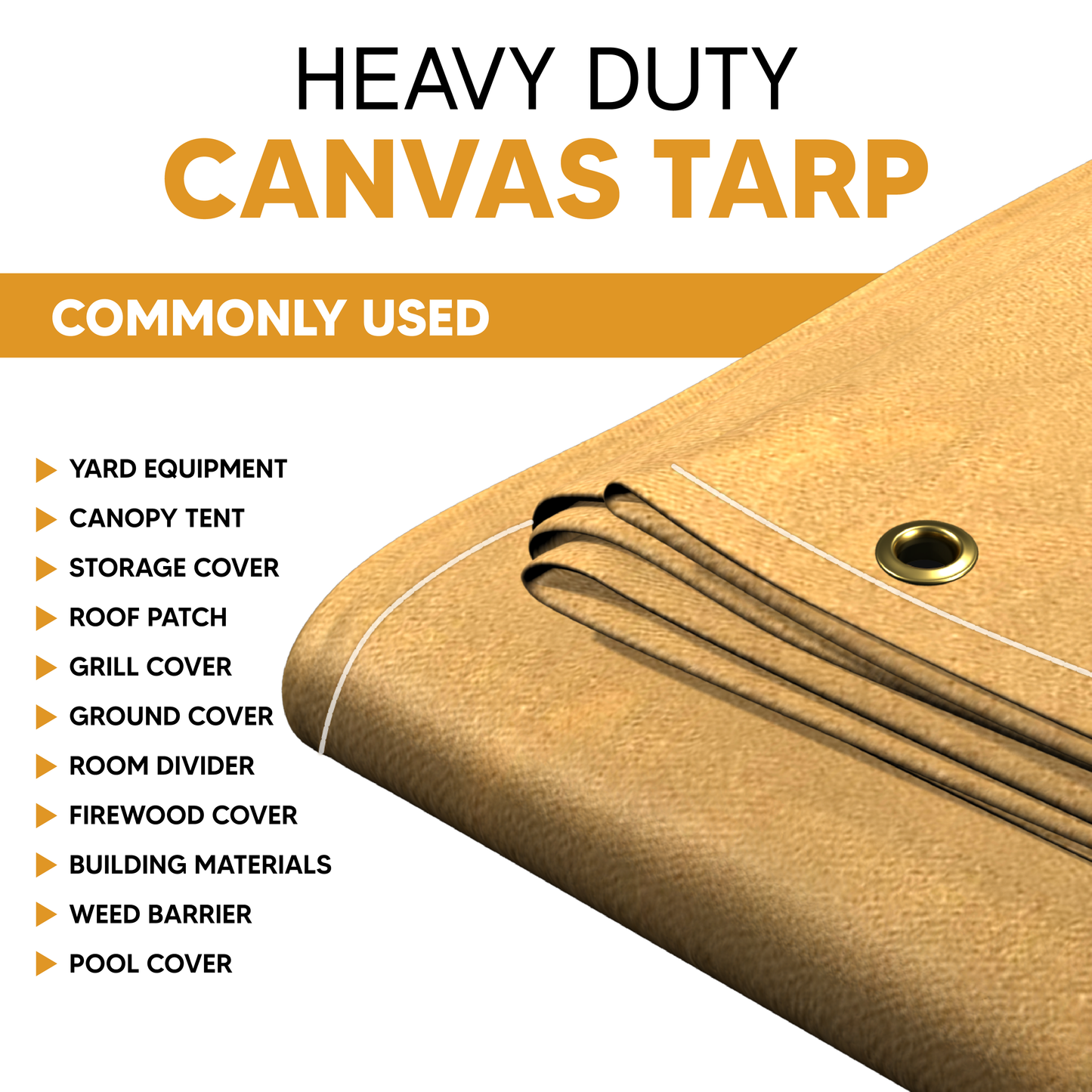 Tan Canvas Tarp 10' x 16'