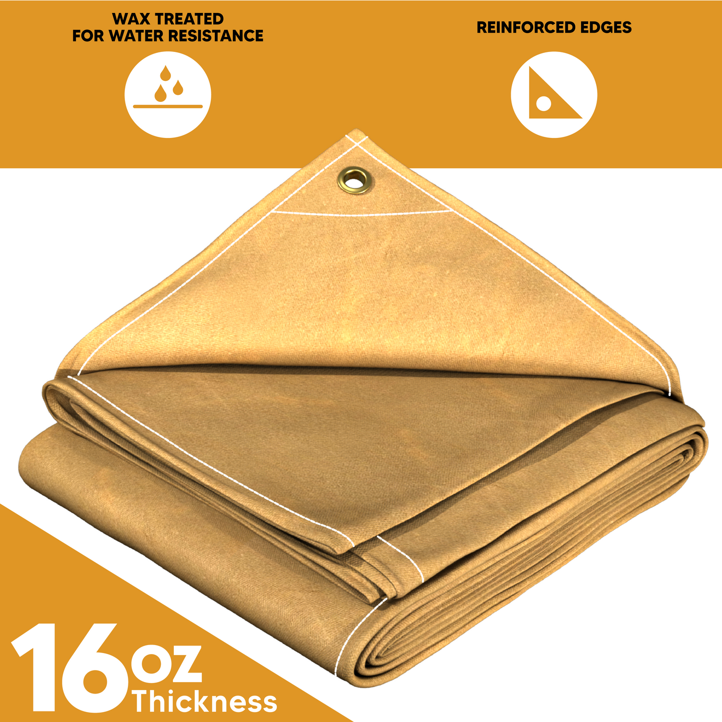 Tan Canvas Tarp 10' x 12' (Blowout Sale)