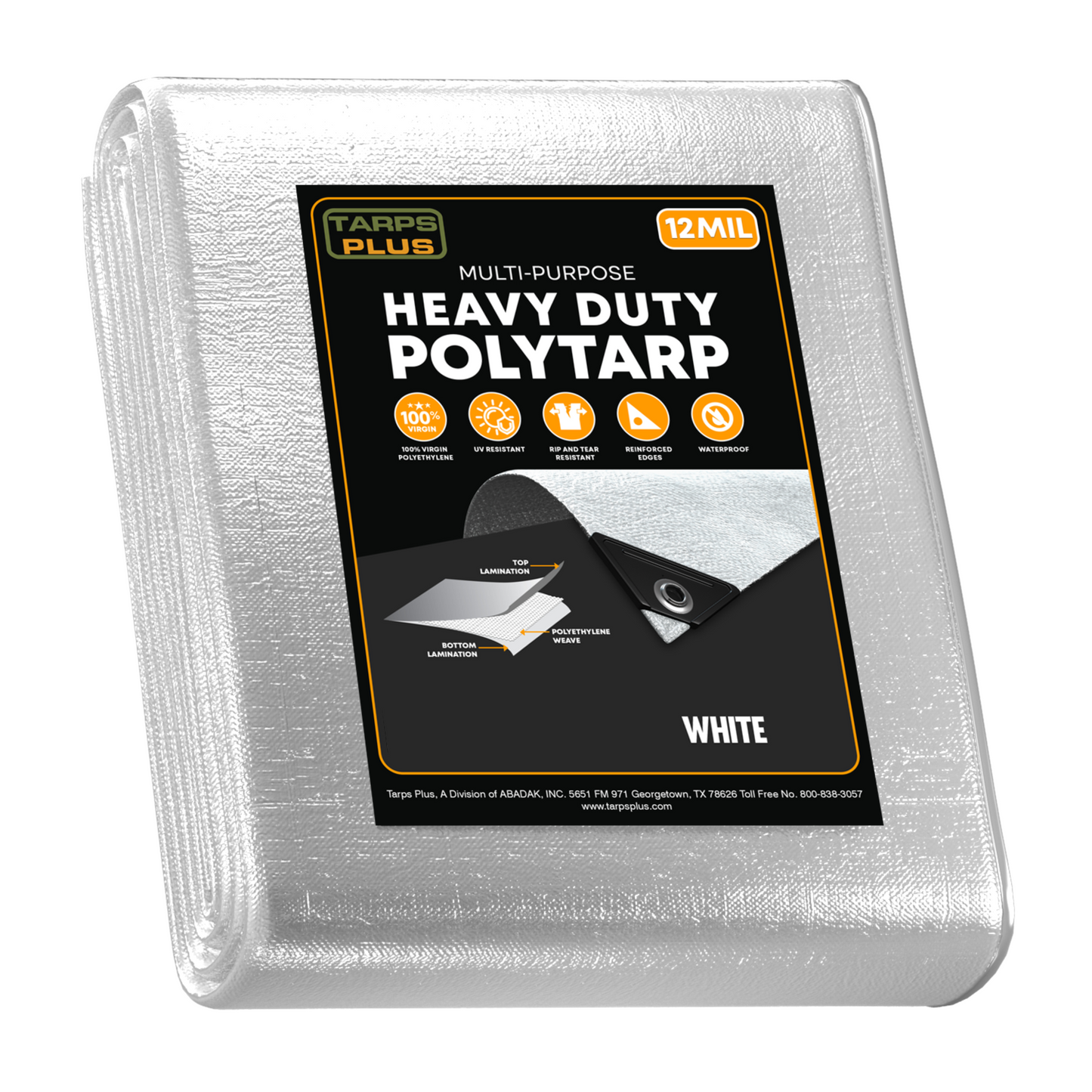 White Poly Tarp 8' x 10'