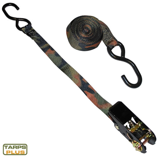 Camo Ratchet Strap 1" x 15' - 4 Pack - TarpsPlus