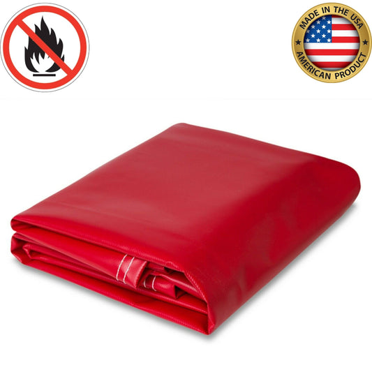 18 oz. Flame Retardant Vinyl Tarp - Red - 10' x 10' - TarpsPlus